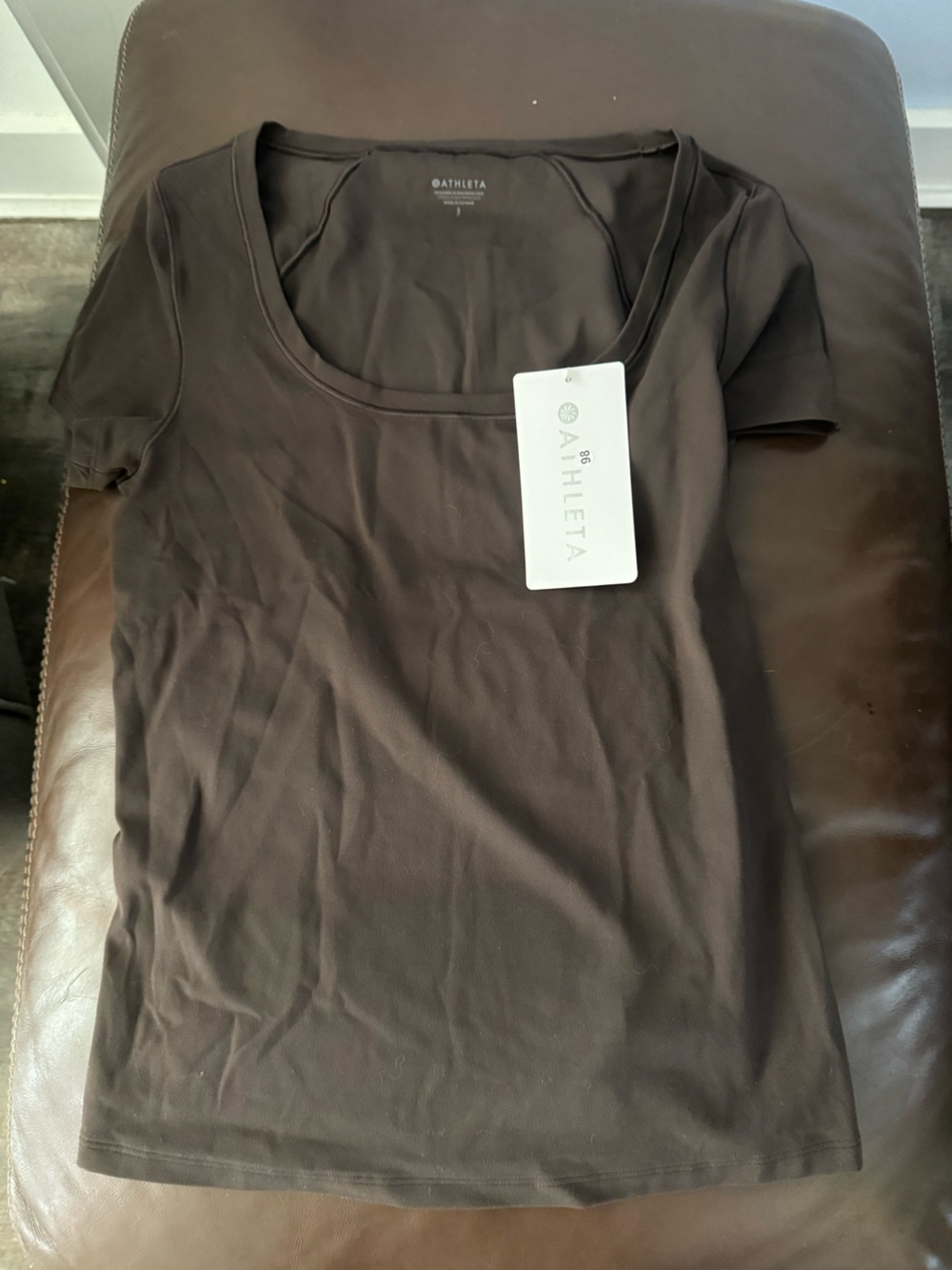Athleta Transcend Scoop Tee in Dark Brown
